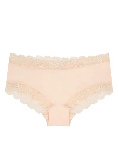 Hanro White Lace-trimmed Briefs In Nude