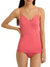 Hanro Women's Cotton Seamless V-neck Camisole In Porcelain Rose