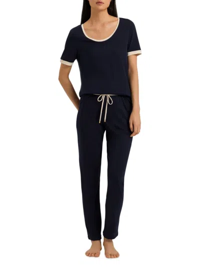 Hanro Women's Laura Scoopneck Slim Pajamas In Black