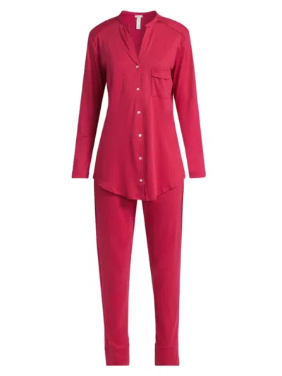 Hanro Women's Pure Essence Cotton Pajamas In Pink
