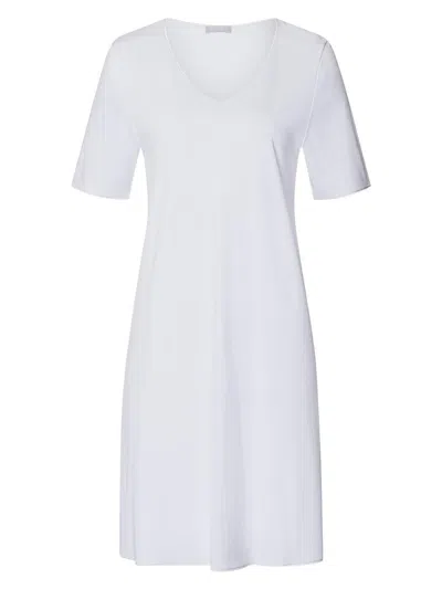Hanro Women's V-neck Cotton & Silk Nightgown In White