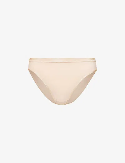 Hanro Womens  Seamless Midi Stretch-cotton Briefs In 0274 Beige