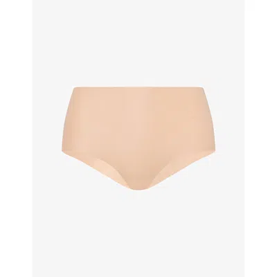 Hanro Womens Beige Invisible High-rise Stretch-cotton Briefs In Pink