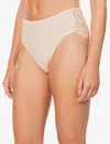 Hanro Moments Stretch-lace Maxi Briefs In Beige