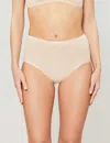 Hanro Seamless Maxi High-rise Cotton-jersey Briefs In Beige