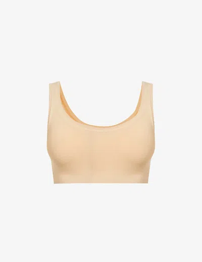 Hanro Womens Touch Feeling Crop Stretch-woven Top Coffee Quartz In Brown