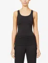Hanro Womens Black Seamless Cotton Vest Top In Black
