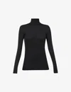 Hanro Womens Black Woolen Turtleneck Wool-silk Blend Top In Black