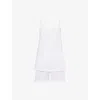 Hanro Womens Floral-embroidered Cotton Short Pyjamas White