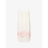 Hanro Womens Floral-embroidered Spaghetti-strap Cotton Nightdress Melon Soda
