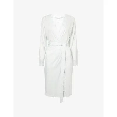 Hanro Womens Ice Flow Lace-trim Jersey Robe Xs