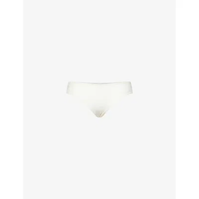 Hanro Womens Misty White Kalea Floral-embroidery Cotton-jersey  Briefs