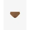 Shop Hanro Womens Mochaccino Touch Feel Mid-rise Stretch-woven Briefs