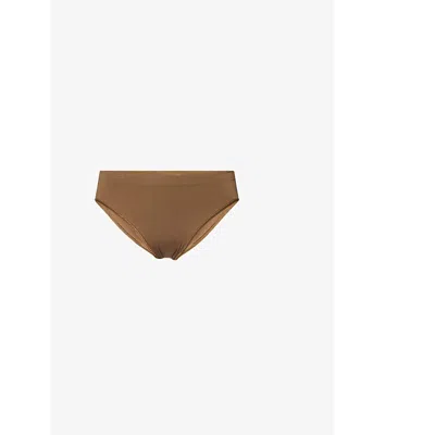 Hanro Womens Touch Feel Mid-rise Stretch-woven Briefs Mochaccino