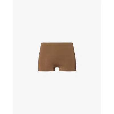 Hanro Womens Touch Feeling Boy Stretch-woven Shorts Mochaccino In Brown