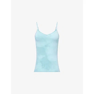 Hanro Womens Ocean Tie Dye Style Icon V-neck Cotton-jersey Top