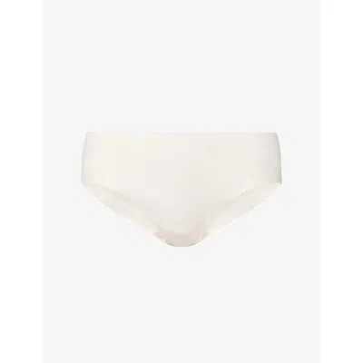 Hanro Womens Powder Invisible High-rise Stretch-cotton Briefs In White