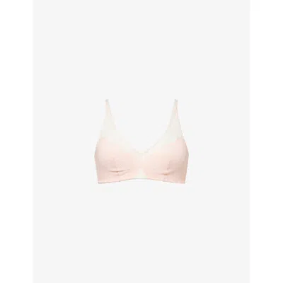 Hanro Womens Rosewater Gale Lace-embroidery Stretch-woven Bra