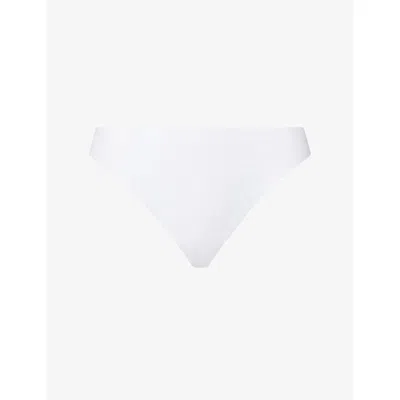 Hanro Womens  Invisible Mid-rise Stretch-cotton Thong In White