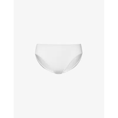 HANRO WOMENS WHITE MID-RISE SEAMLESS STRETCH-WOVEN BRIEFS