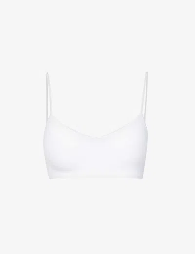 Hanro Touch Feeling Cropped Stretch-jersey Bra In White