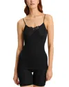 Hanro Wool & Silk Embroidered Cami In Black