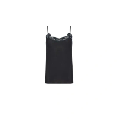 Hanro Wool And Silk Top In Black