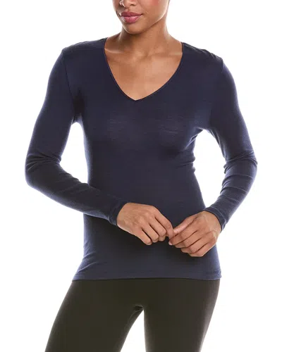 Hanro Wool & Silk-blend Lounge Top In Blue