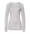 Hanro Wool-silk Celeste T-shirt In Gray