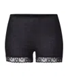 Hanro Wool-silk Woolen Lace Boyleg Briefs In Black