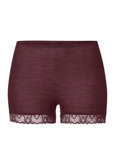 Hanro Woolen Lace Lace Trim Wool And Silk Boyleg In Animal Print