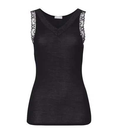 Hanro Woolen Lace Tank Top In Black