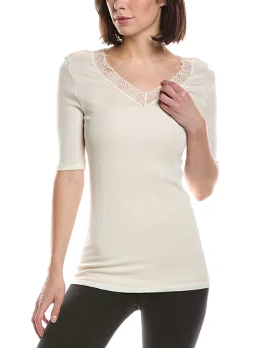 Hanro Woolen Lace Wool & Silk-blend Top In Neutral