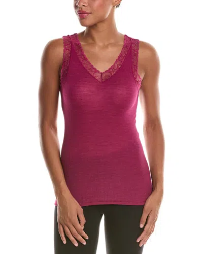 Hanro Woolen Lace Wool & Silk-blend Top In Pink
