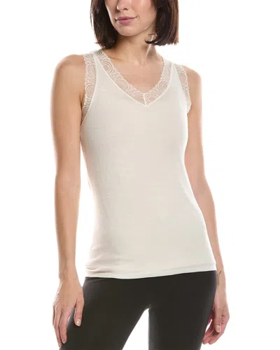 Hanro Woolen Lace Wool & Silk-blend Top In White