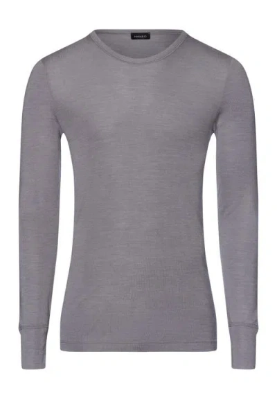 Hanro Woolen Silk Long Sleeve Shirt In Nordic Grey
