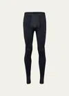 Hanro Men's Woolen Silk Long Leg Tights In Anthracite