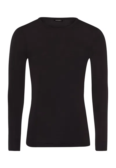 Hanro Woolen Silk M Wool And Silk Fitted Top In Black