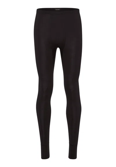 Hanro Woolen Silk M Wool And Silk Leggings In Black