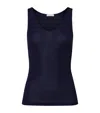 Hanro Woolen Silk Tank Top In Blue