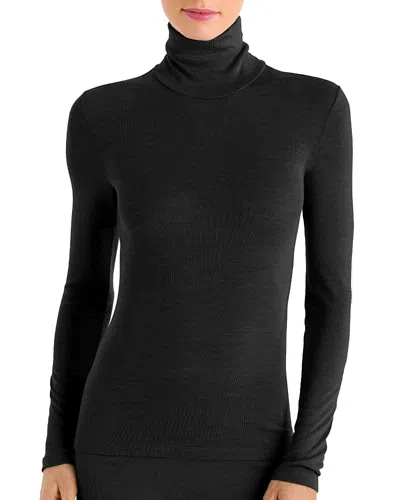 Hanro Womens Black Woolen Turtleneck Wool-silk Blend Top | ModeSens