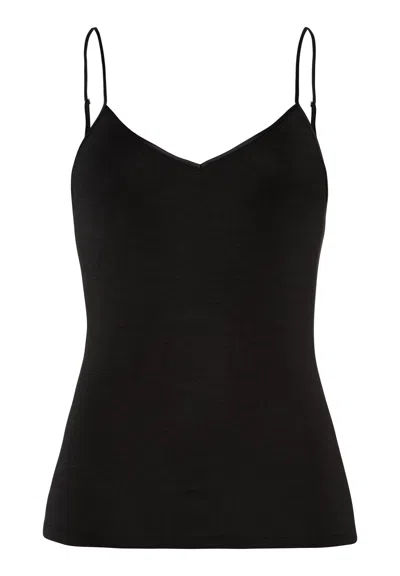 Hanro Woolen Silk W Wool And Silk Camisole In Black