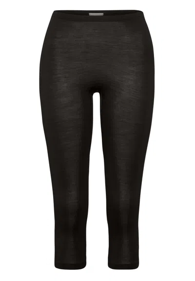 Hanro Woolen Silk W Wool And Silk Cropped Leggings In Black