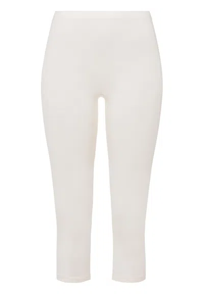 Hanro Woolen Silk W Wool And Silk Cropped Leggings In White