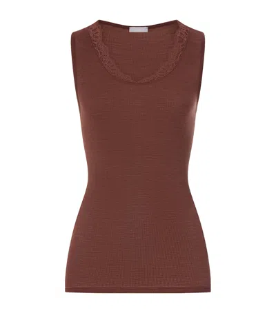Hanro Wool-silk Tank Top In Brown