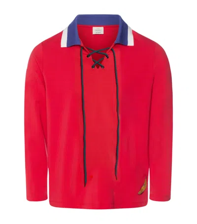 Hanro X Charlotte Adam Stretch-cotton Rugby Shirt In Red