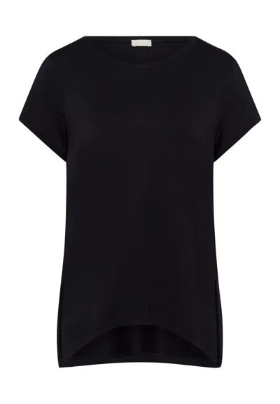 Hanro Yoga Relaxed Round Neck Top In Black