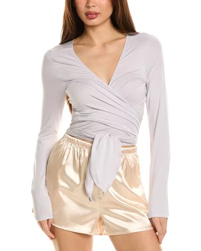 Hanro Yoga Wrap Top In Purple