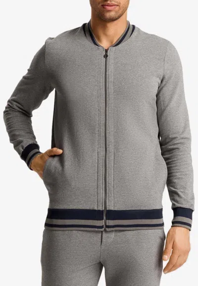 Hanro Zip-up Bomber Jacket In Gray