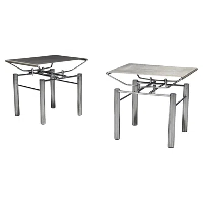 Pre-owned Hans Ullrich Bitsch , Chrome Plated Steel, Aluminum, Stools, Germany, 1980s In Gray